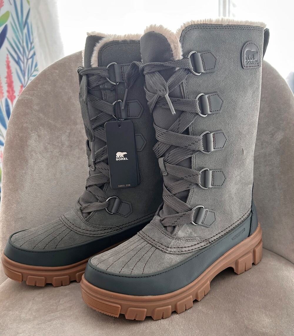 NWT! Sorel TIVOLI™ V Tall Women's Insulated Waterproof Boots, Gray, Sz 8.5